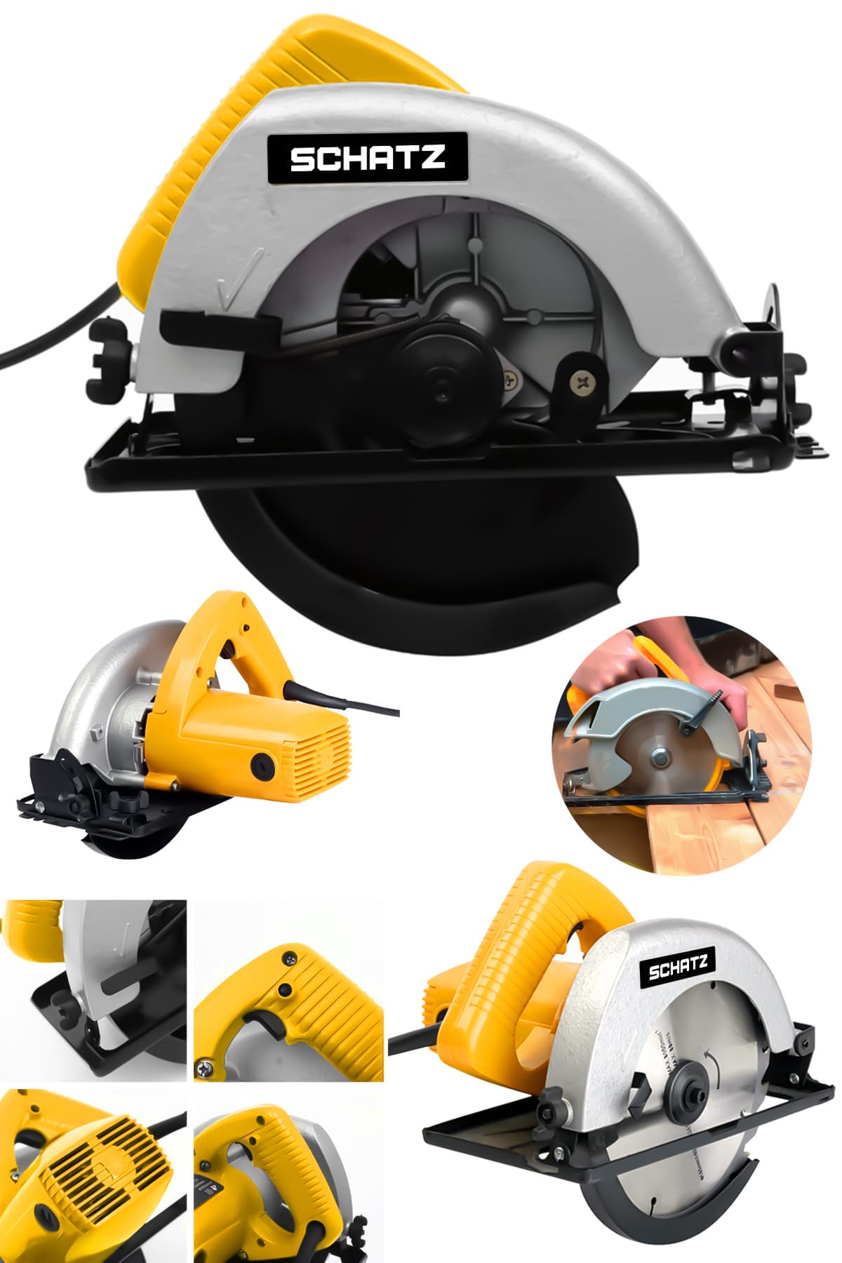 800W Bakır Sargı Sjs Metal Şanzıman Sunta Kesme Daire Testere Makinesi Sarı 180mm