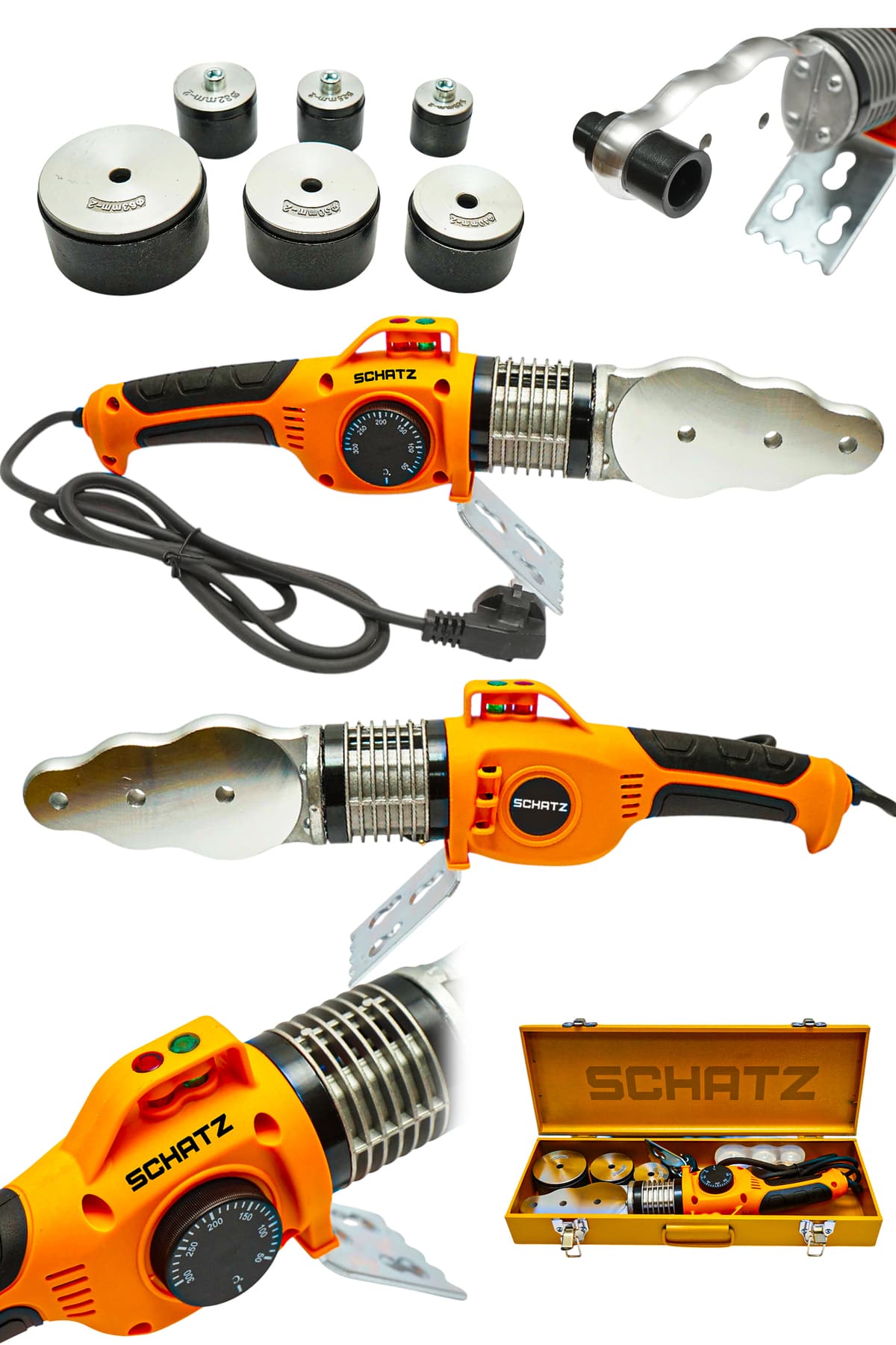 Profesyonel 1000 Watt Sjs Metal Şanzıman Pprc Pvc Boru Kaynak Makinesi Turuncu
