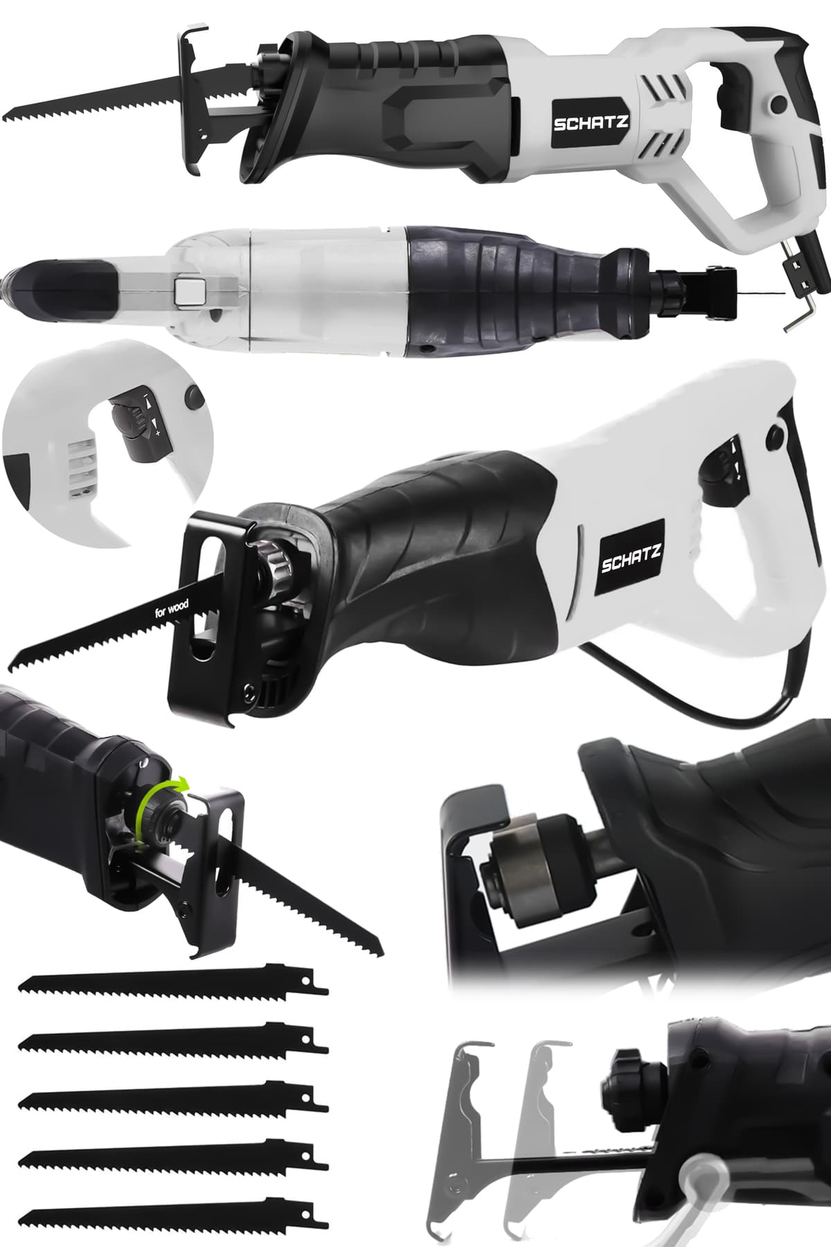 750w Bakır Sargılı Devir Ayarlı Tilki Kuyruğu Testere Makinesi SC5454B