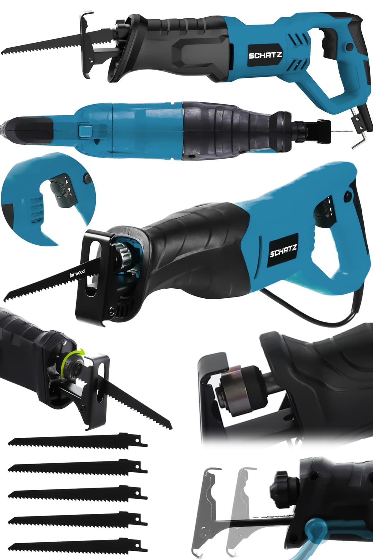 750w Bakır Sargılı Devir Ayarlı Tilki Kuyruğu Testere Makinesi SC5454M