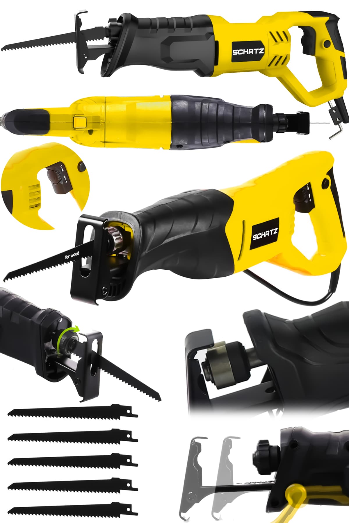 750w Bakır Sargılı Devir Ayarlı Tilki Kuyruğu Testere Makinesi SC5454S