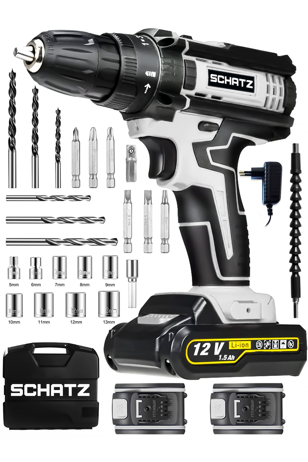 12v Darbeli Li-ion Çift Akülü Bakır Sargılı Şarjlı Vidalama Matkap 24 Parça Setli G320i486