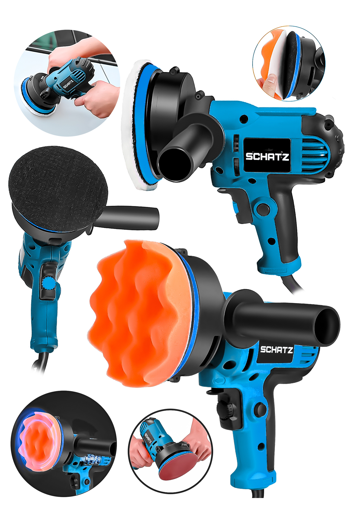 450w Elektrikli 125 mm Dikey Polisaj Zımpara Makinesi Mavi M01125 - 2. görünüm