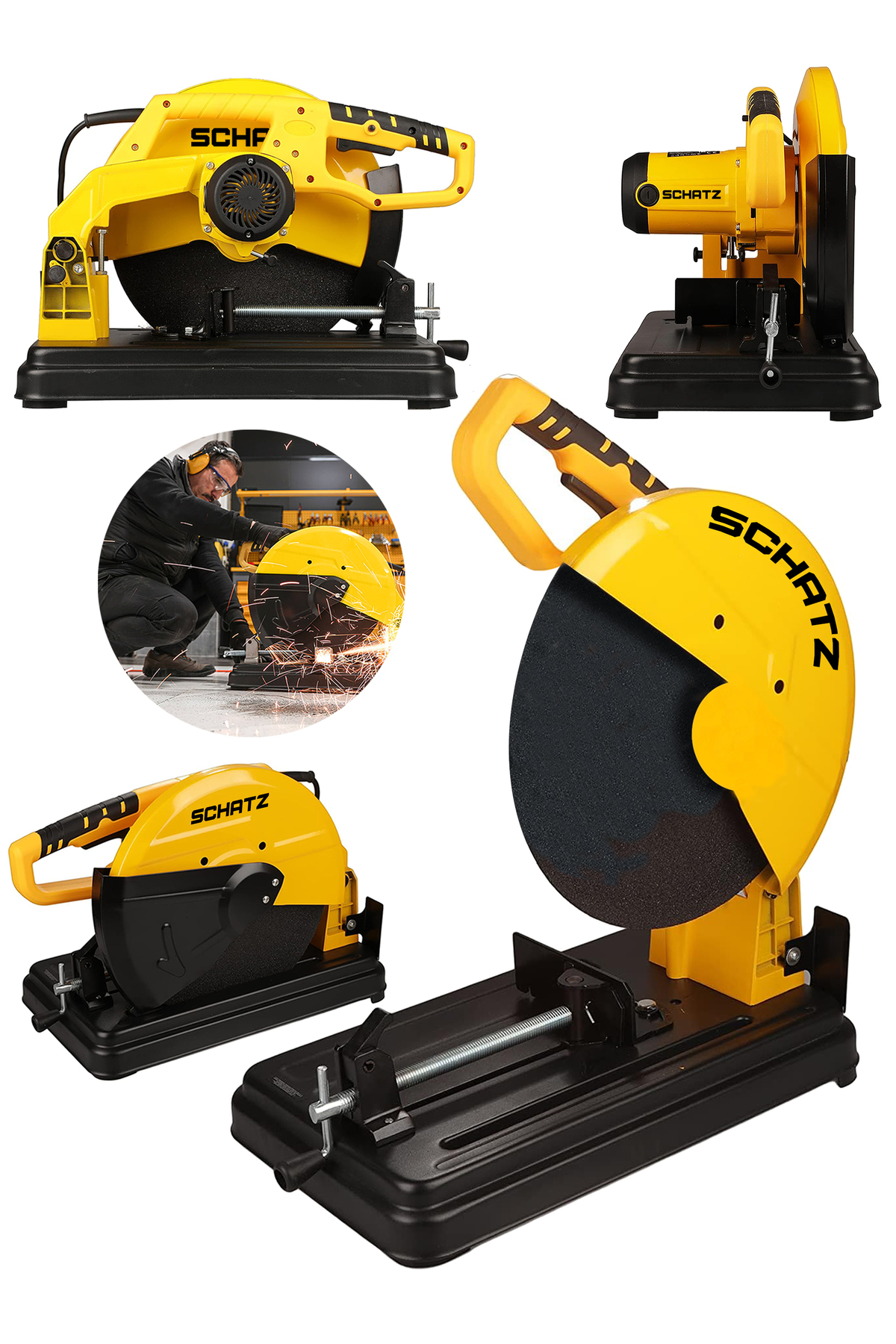 2000W Bakır Sargılı Metal Şanzıman 355 Mm Profil Metal Kesme Makinesi Sarı - 2. görünüm